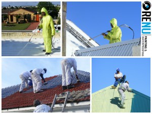 Newly painted roofs