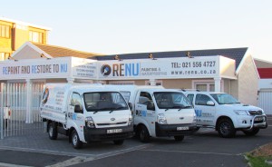 RENU branded vehicles and building